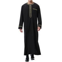2020 New Custom Man Long Sleeve Muslim Arab Men Thobe Thawb Caftan Elegant Sheer Robes